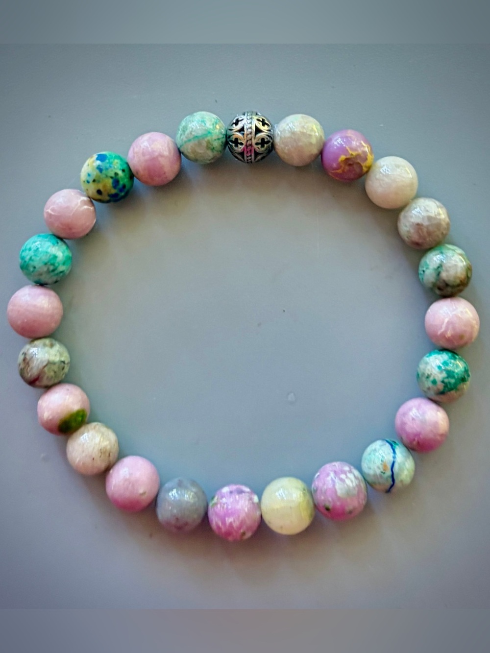 Multi Phosphosiderite Soft Purple Handcrafted Bead Bracelet